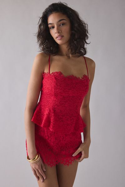 Camisole péplum en dentelle festonnée Ari AFRM