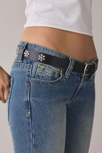 BDG In Bloom Flower Studded Leather Belt