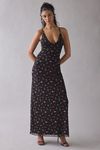 AFRM Romy Rose Ditsy Plunging Mesh Maxi Dress | Urban Outfitters