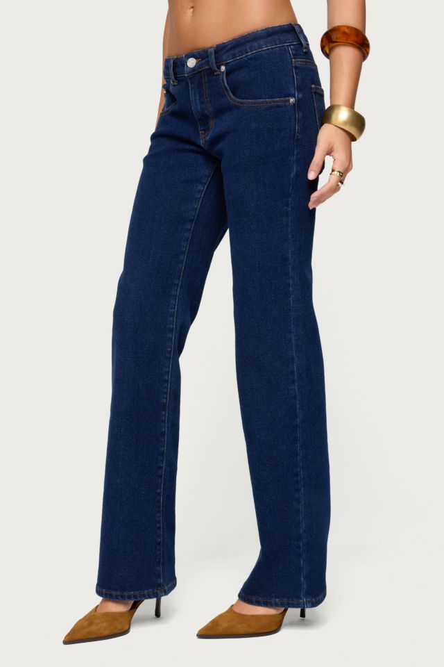 Edikted Jemima Contrast Stitch Low Rise Jeans #2
