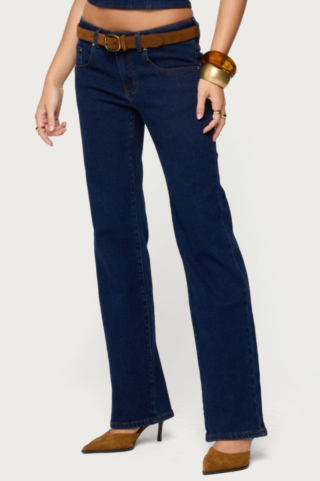 Edikted Jemima Contrast Stitch Low Rise Jeans #3