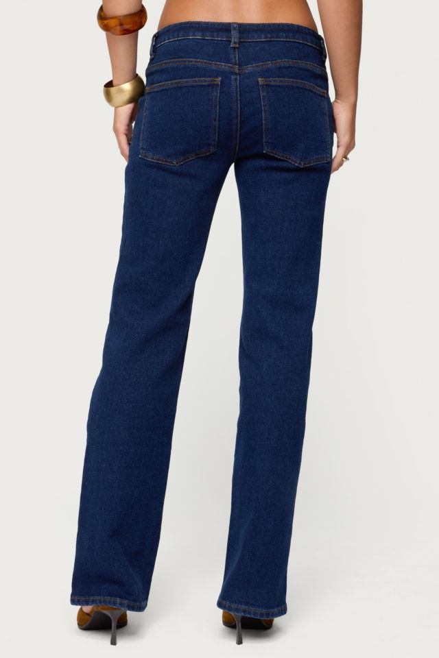 Edikted Jemima Contrast Stitch Low Rise Jeans #4