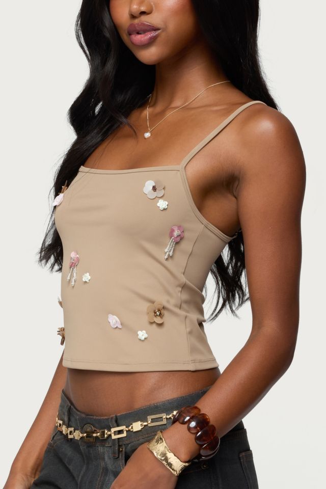 Edikted Malia Flower Applique Tank Top #2