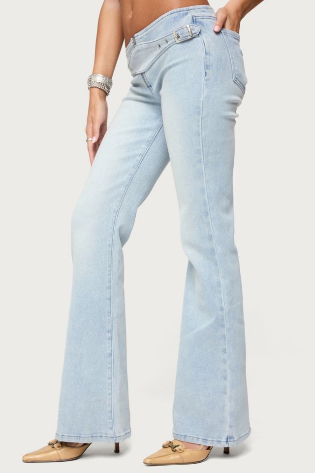Edikted Kenza Belted Low Rise Flared Jeans #2