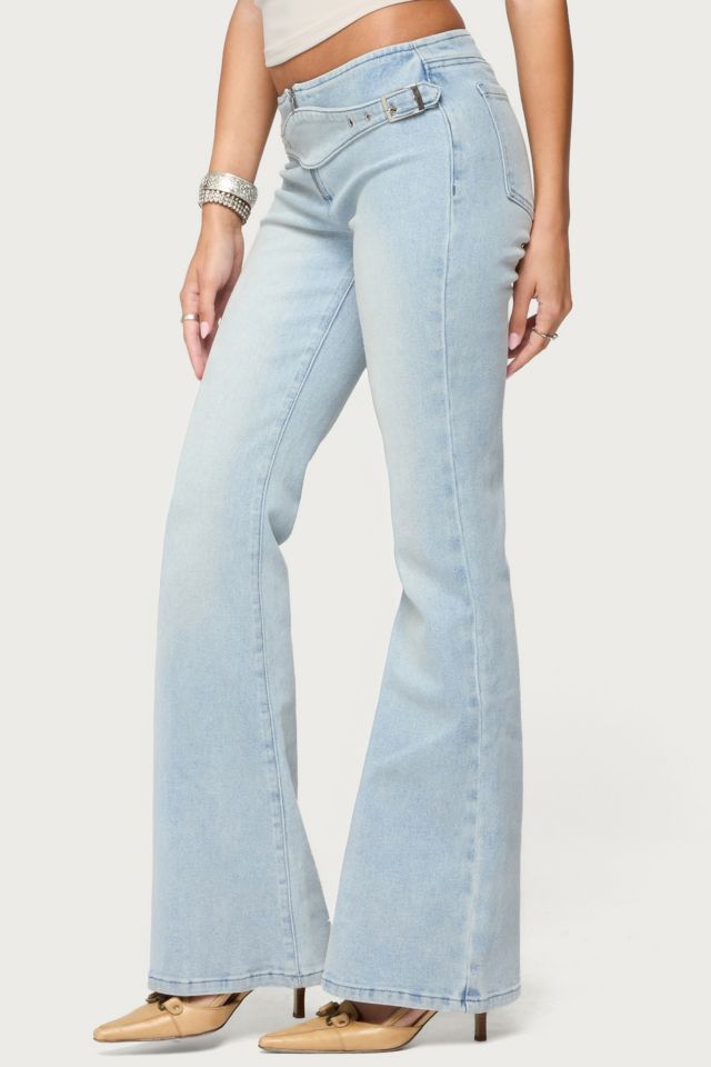 Edikted Kenza Belted Low Rise Flared Jeans #3