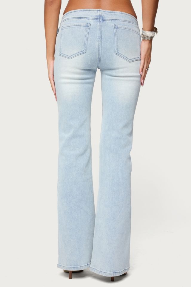 Edikted Kenza Belted Low Rise Flared Jeans #4