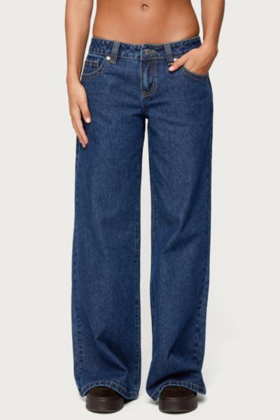 Edikted Raiyne Low Rise Wide Leg Jeans