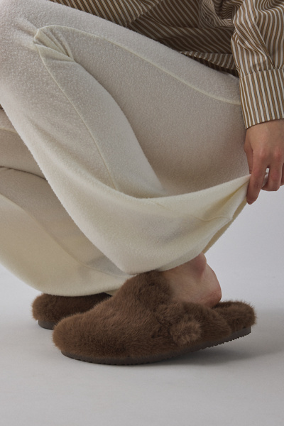 Beach By Matisse Portland Faux Fur Clog In Brown, Women's At Urban Outfitters In Brown