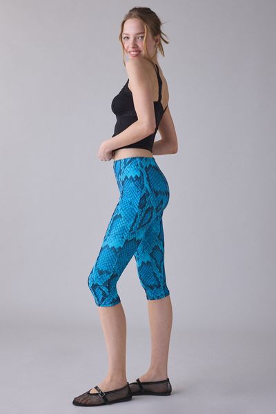 AFRM Gianna Blue Fish Snake Mesh Capri Pants