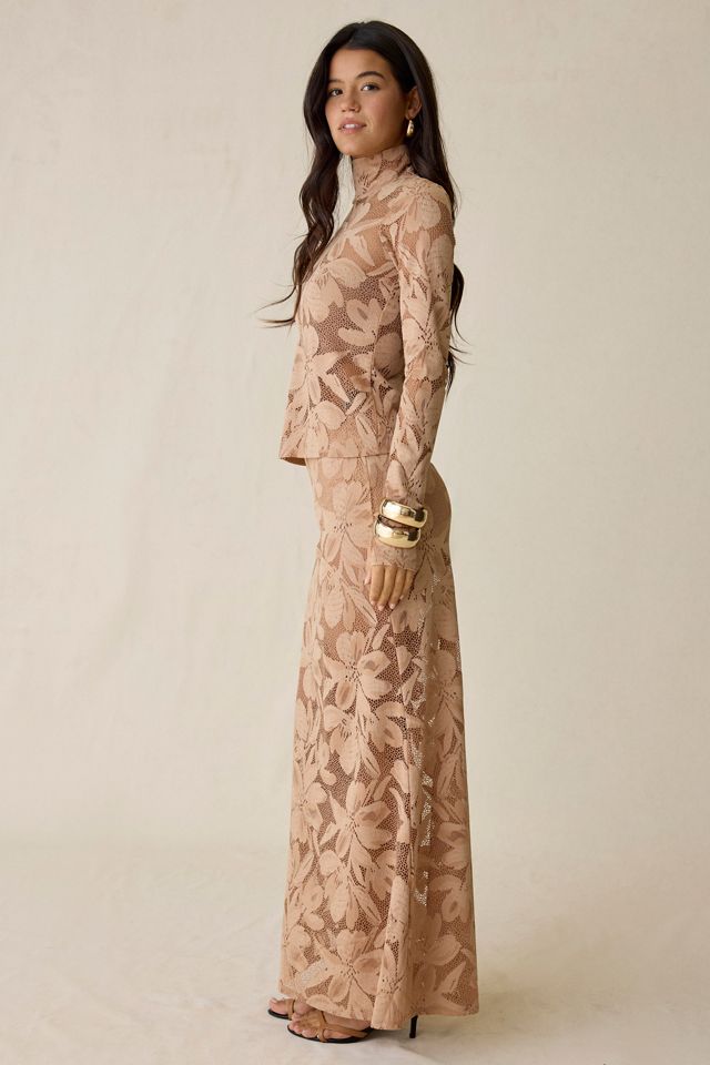 Jupe maxi en dentelle transparente Tilly Almond AFRM #3