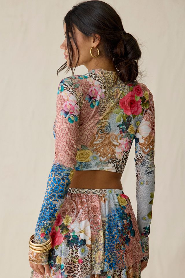 AFRM Loralei Iris Patchwork Mesh Long Sleeve Top #3