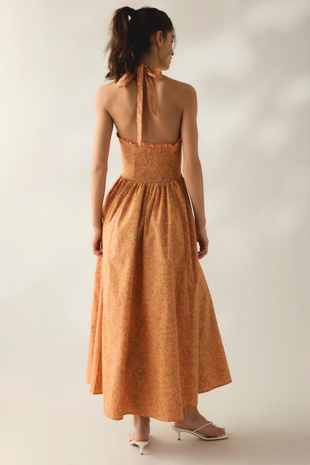 Kimchi Blue Tea Time Basque Waist Halter Midi Dress #1