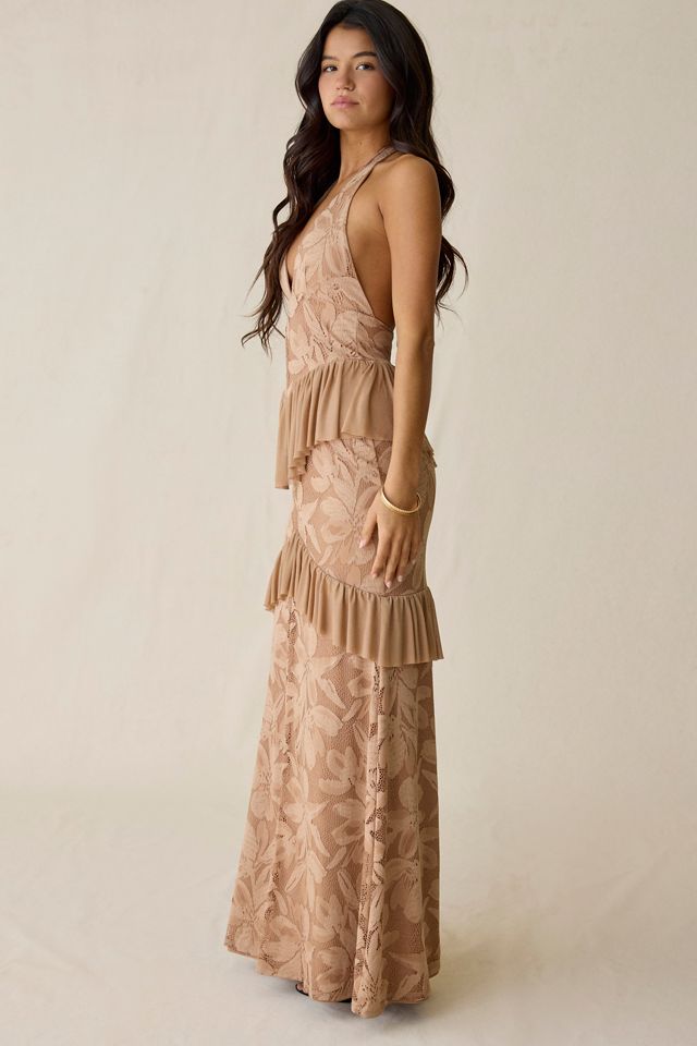 ladies halter neck maxi dress Backless Halter Maxi Dress main image 1