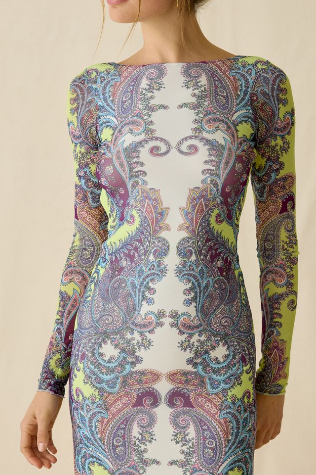 AFRM Talmo Mesh Backless Long Sleeve Maxi Dress #1