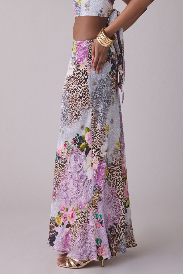 Jupe maxi en mousseline de soie à patchwork naturel Ansley AFRM #2