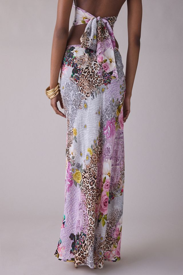 Jupe maxi en mousseline de soie à patchwork naturel Ansley AFRM #3
