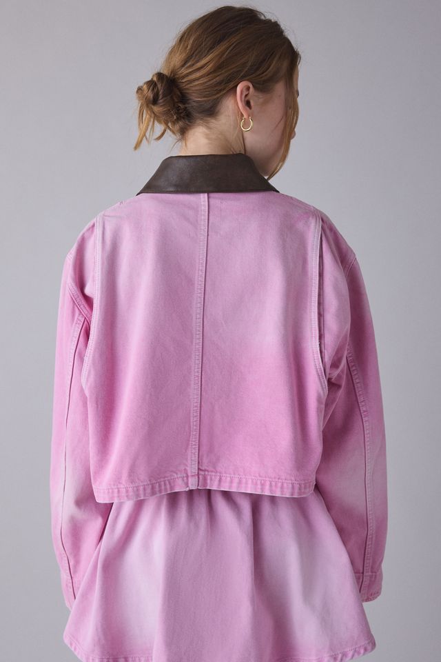 AFRM Tanner Soft Pink Wash Denim Crop Utility Jacket | Urban