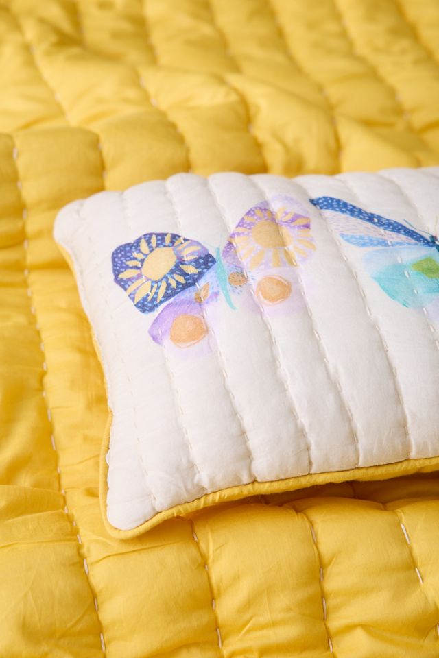 Jasmine Butterfly Quilted Throw Pillow #1