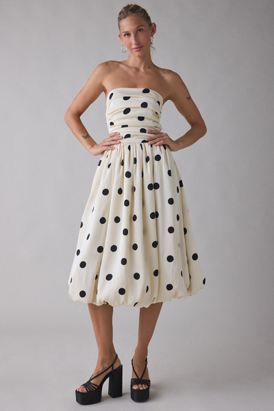 princess polly baby blue dress Milly Olen Polka Dot Strapless Cover-Up Dress