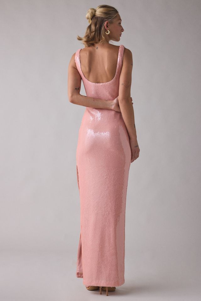 Lulus Crawford Side-Slit Sequin Maxi Dress | Urban Outfitters