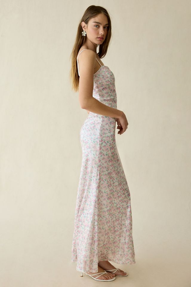 Robe longue sirène à paillettes florales Petaluma Lulus #2
