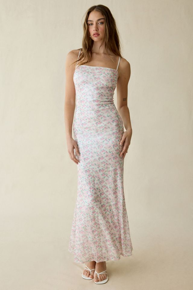 Robe longue sirène à paillettes florales Petaluma Lulus #4