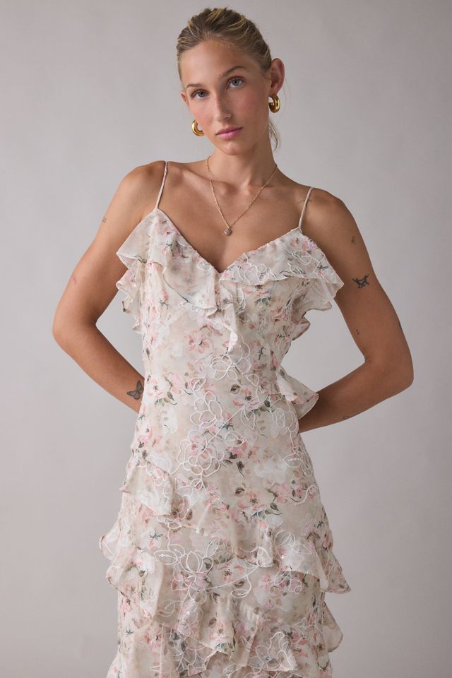 women's pink floral maxi dress Keeping Up Floral Maxi Gown - Pink Lavender, Small | Hazel and Olive