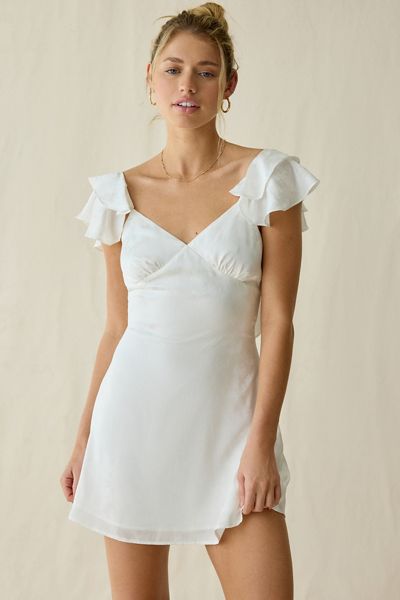 Lulus Ira Lace Trim Tiered Drop Waist Mini Dress | Urban Outfitters