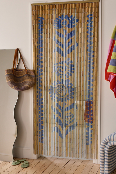 Mara Coastal Icon Striped Bamboo Beaded Curtain | Urban Outfitters
