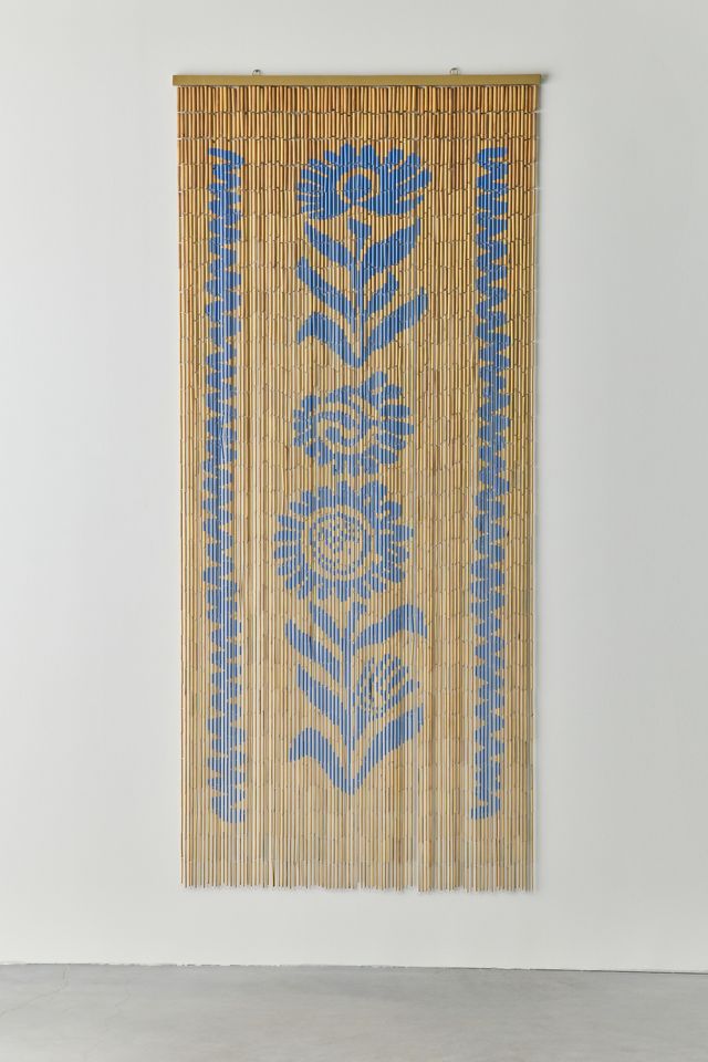Mara Coastal Icon Striped Bamboo Beaded Curtain | Urban Outfitters