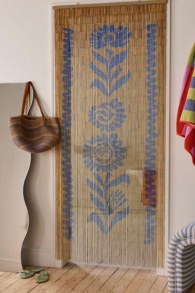 Mara Coastal Icon Striped Bamboo Beaded Curtain