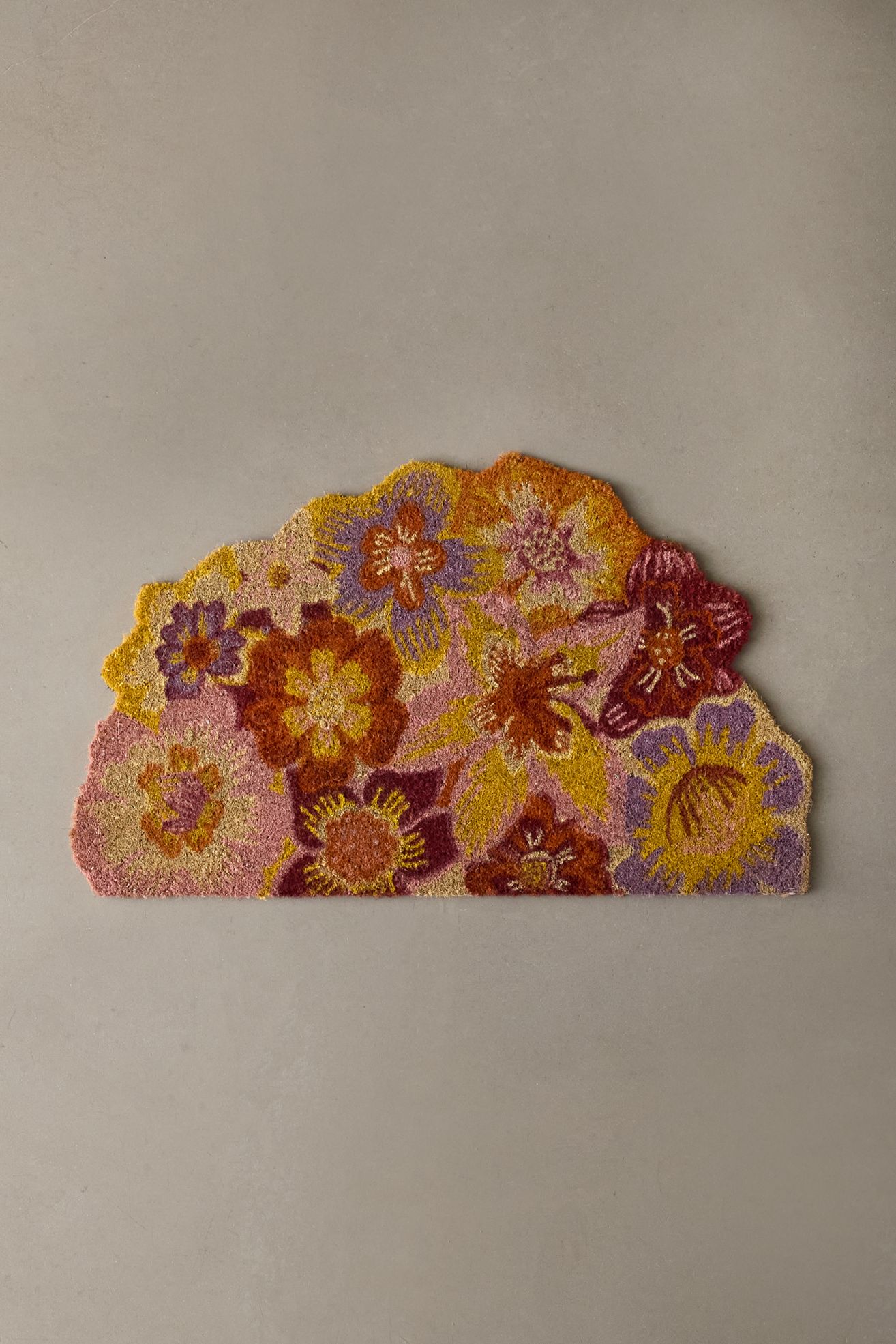 Floral Shaped Coir Doormat - Pink, 20X30