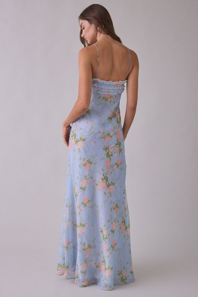 For Love & Lemons Natalie Bias Cut Chiffon Maxi Dress #3