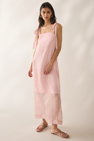 Muse Assembly Nora Organza Tie-Strap Maxi Dress | Urban Outfitters
