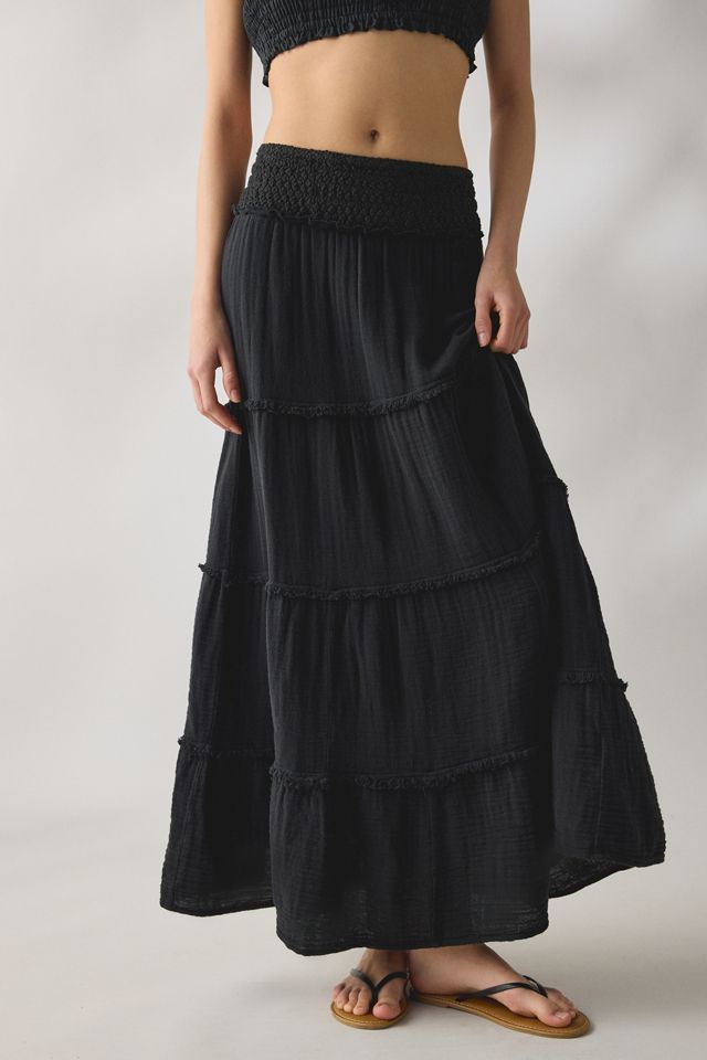 Kimchi Blue On My Mind Smocked Waist Tiered Maxi Skirt #1