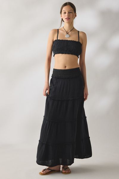 Kimchi Blue On My Mind Smocked Waist Tiered Maxi Skirt