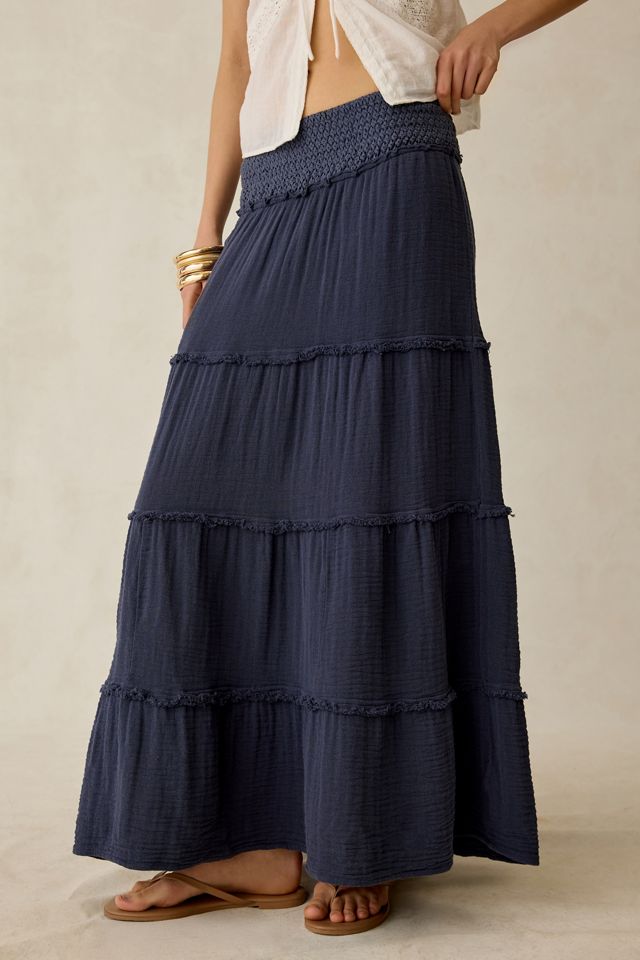 Jupe longue à volants étagés Kimchi Blue On My Mind à taille froncée #1
