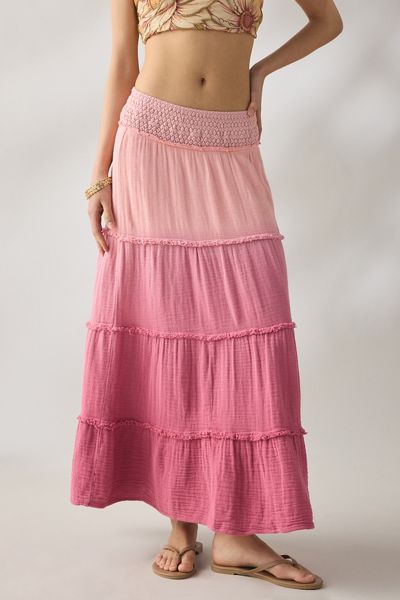 Kimchi Blue On My Mind Smocked Waist Tiered Maxi Skirt