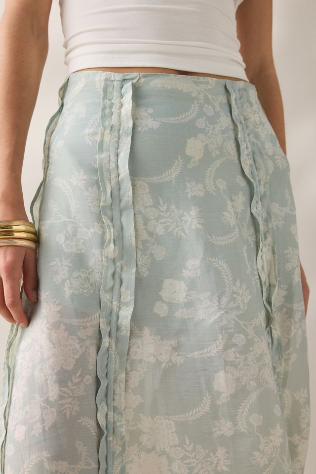 Muse Assembly Daisy Ruched Tie-Detail Midi Skirt #5