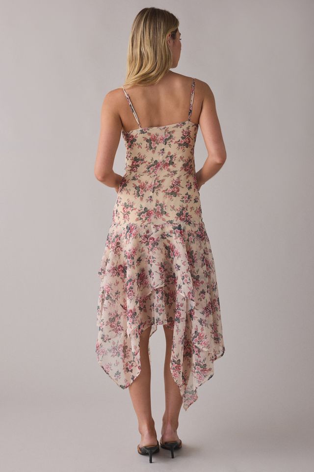 Muse Assembly Elise Asymmetric Hanky Hem Midi Dress #3
