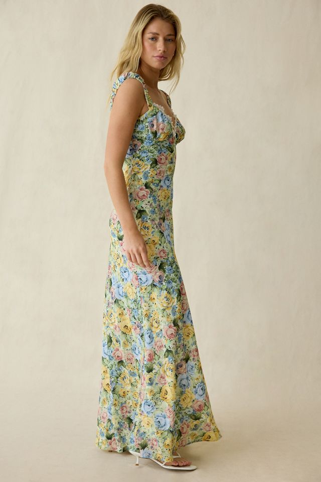Robe maxi en mousseline avec bordure en dentelle Emmaline de For Love & Lemons #3