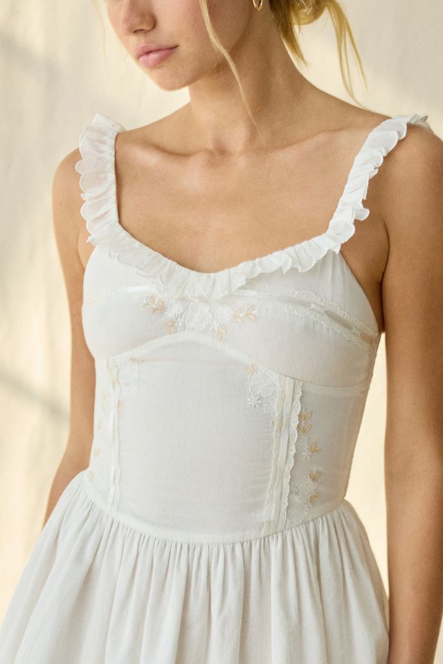 For Love & Lemons Olea Lace Trim Corset Mini Dress | Urban