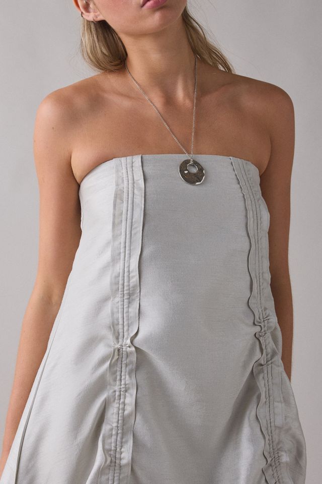 Robe midi sans bretelles à liens froncés à marguerites Muse Assembly #1