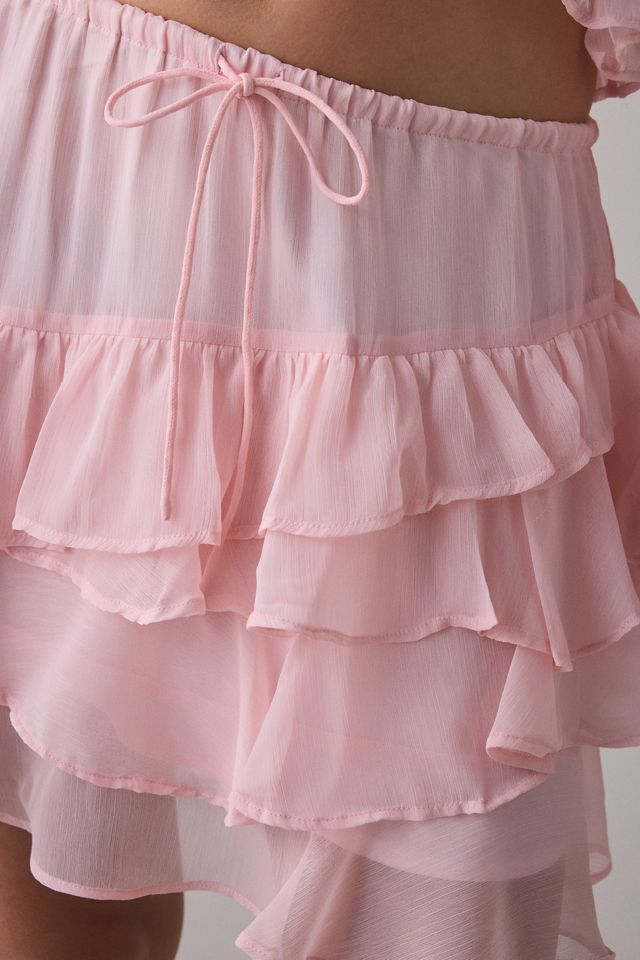 Muse Assembly Ivy Asymmetric Tiered Ruffle Mini Skirt #4