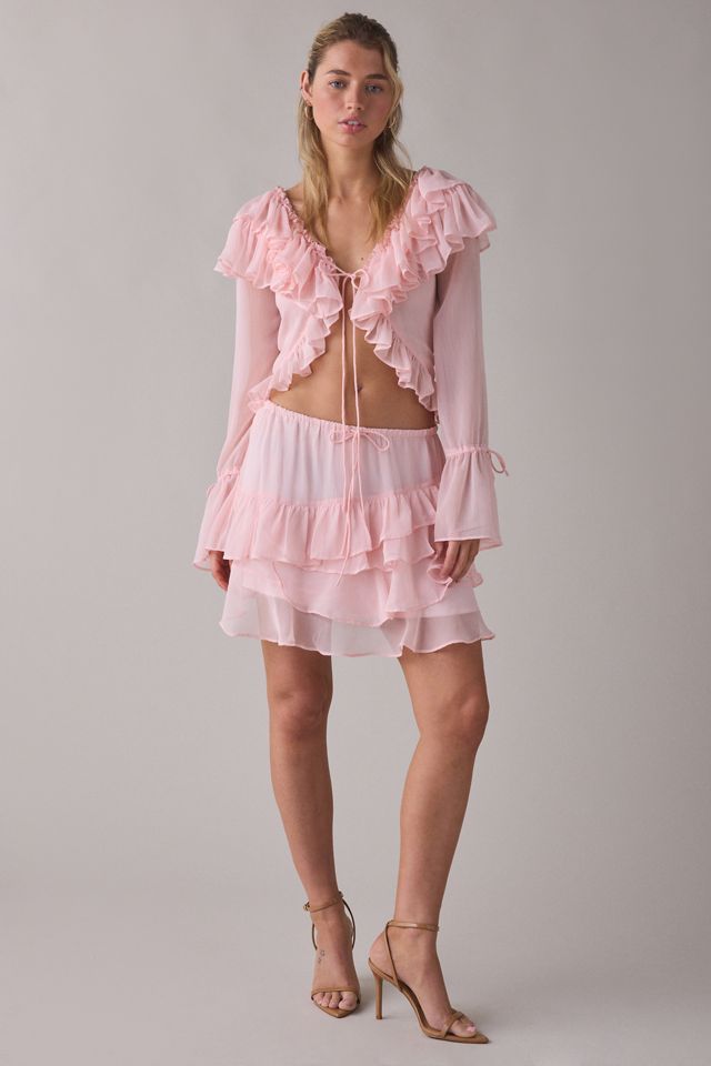 Muse Assembly Ivy Asymmetric Tiered Ruffle Mini Skirt #5