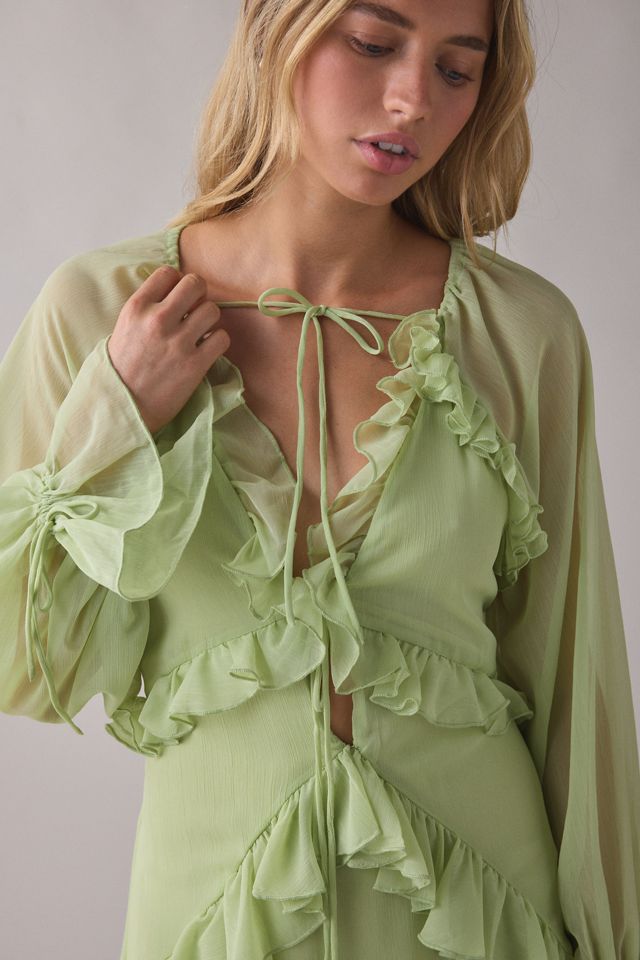 Muse Assembly Chloe Tiered Ruffle Long Sleeve Mini Dress #1