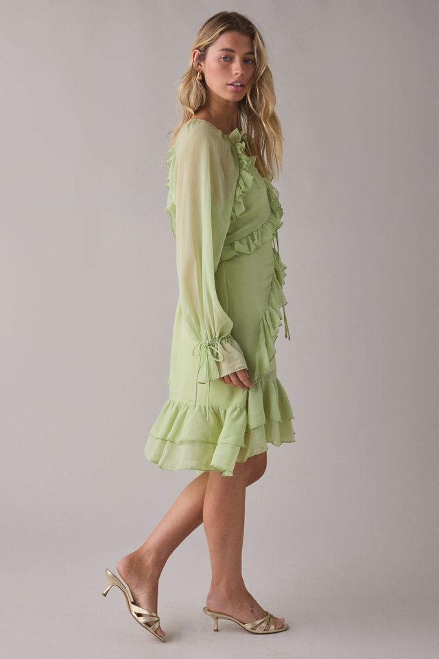 Muse Assembly Chloe Tiered Ruffle Long Sleeve Mini Dress #2