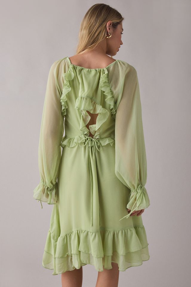 Muse Assembly Chloe Tiered Ruffle Long Sleeve Mini Dress #3