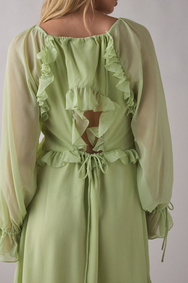 Muse Assembly Chloe Tiered Ruffle Long Sleeve Mini Dress #4
