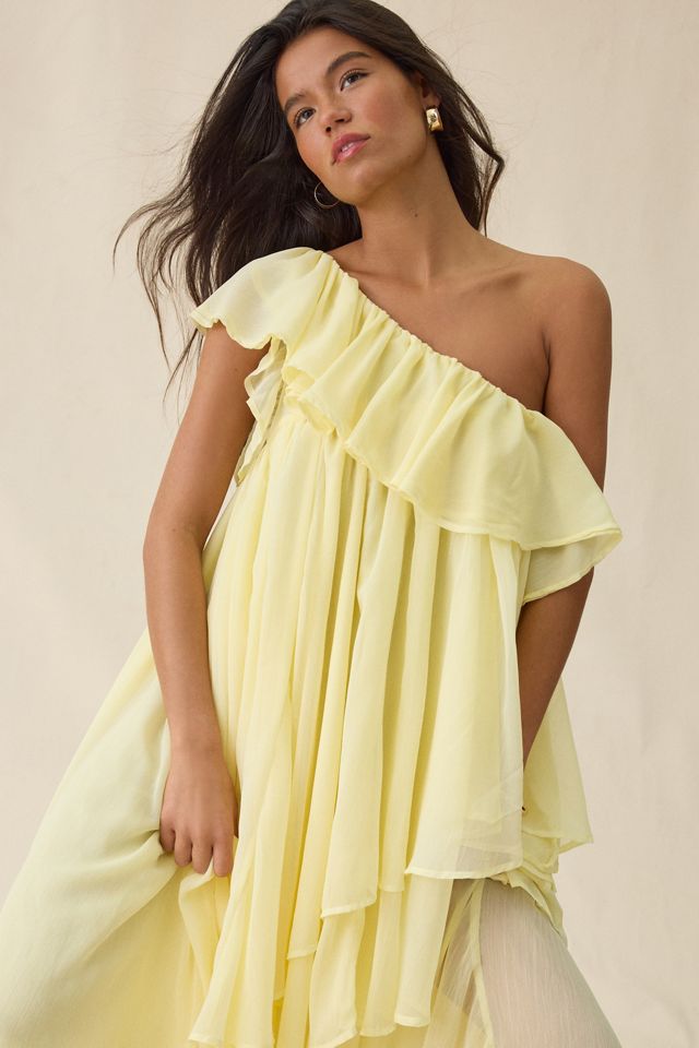 Muse Assembly Lina Asymmetric Tiered One-Shoulder Maxi Dress #1